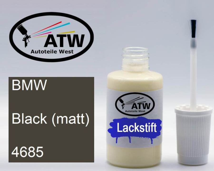 BMW, Black (matt), 4685: 20ml Lackstift, von ATW Autoteile West.